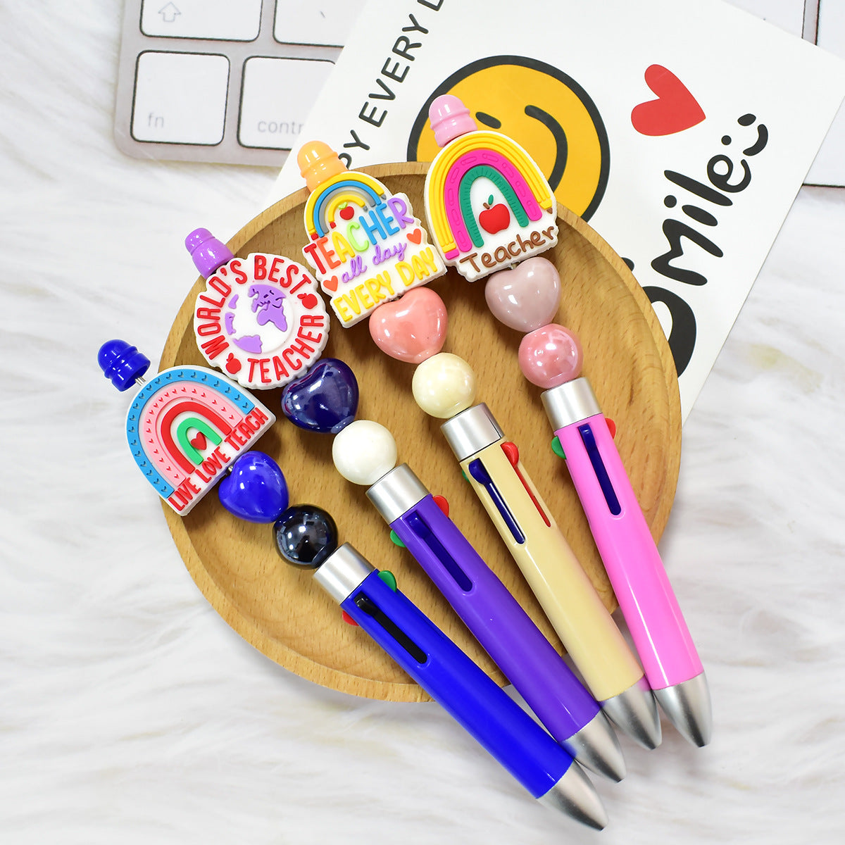 Wholesale   Random 100pcs/pack  Teacher Series Cartoon Soft Rubber Beads